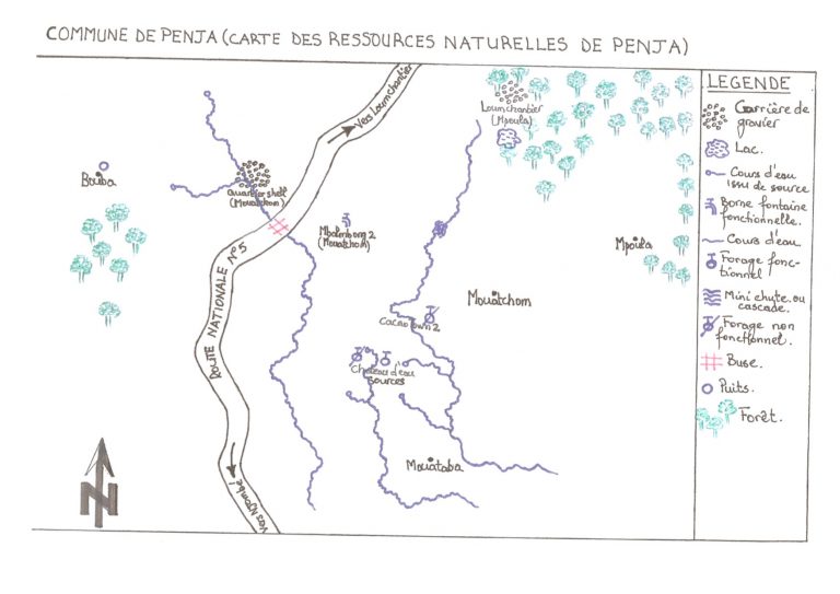Carte des ressource naturelles de Penja